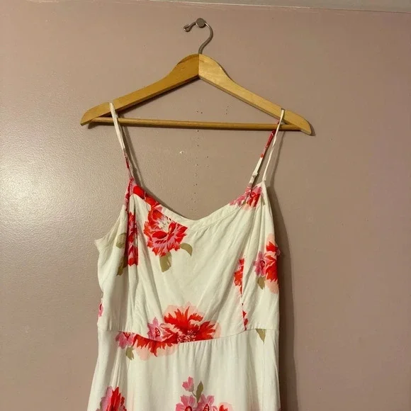 Old Navy Poplin Dress Floral White Women Size L - Picture 3 of 10